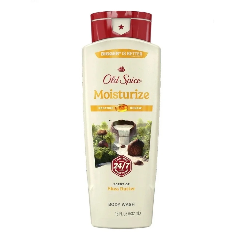 Old Spice Moisturize Body Wash Shea Butter Vitamin B3 18 fl oz 532 mL New